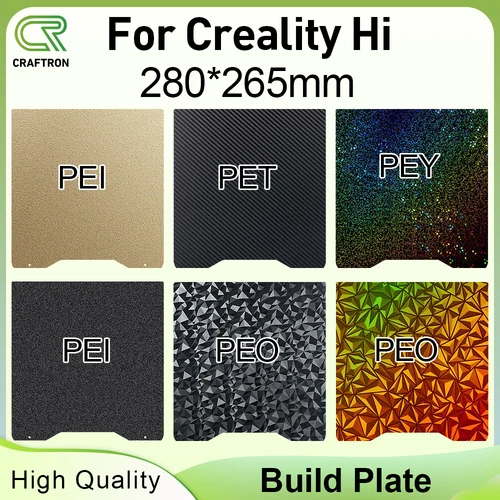 Para Creality Hi Placa de construcción de doble cara PEO PET PEI cama térmica hoja de acero de resorte para Creality Hi Combo accesorios de impresora 3D
