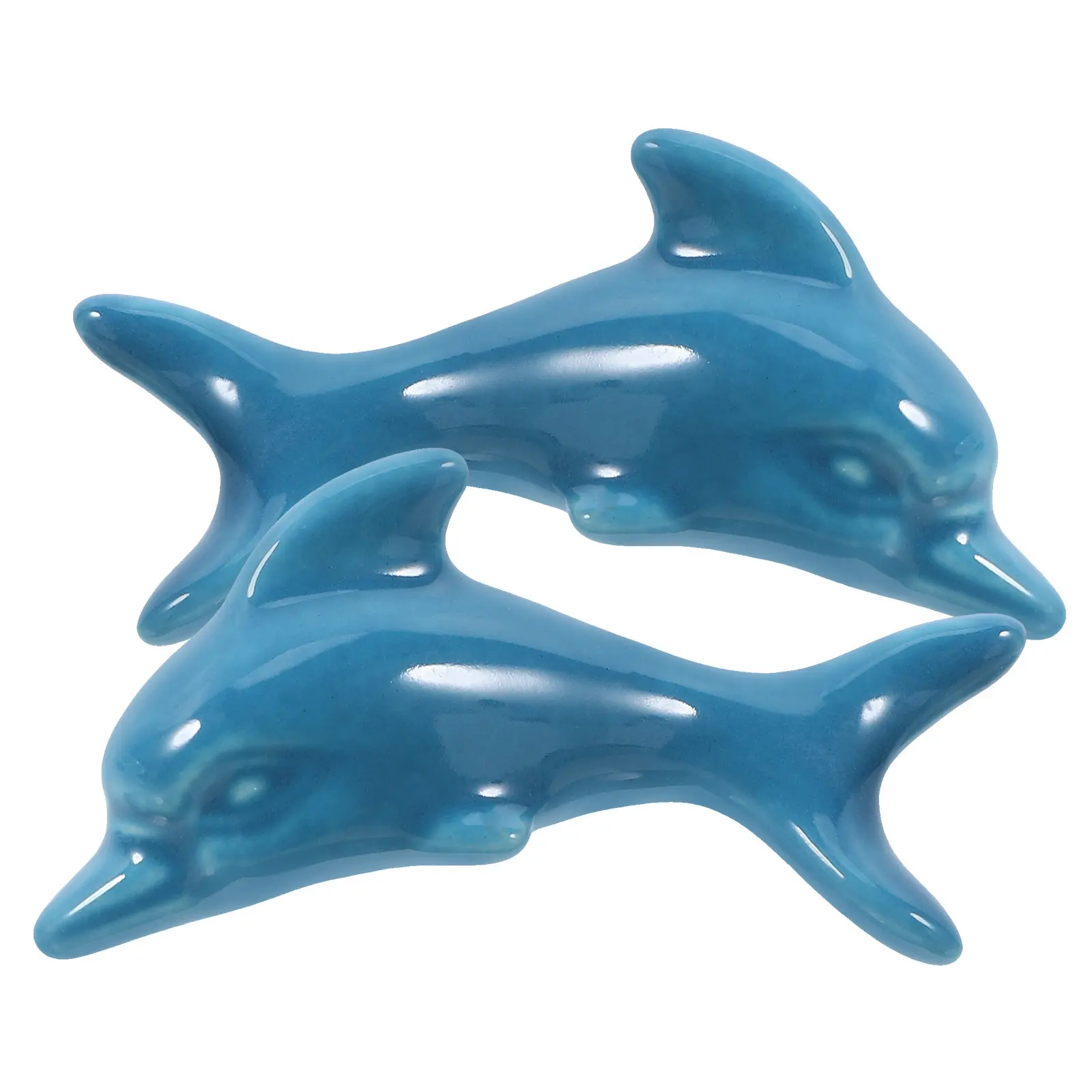 2Pcs Elegant Dolphin Style Ceramic Drawer Pulls Rustproof Solid Cabinet Handles for Kitchen Bathroom Home Furniture Cupboard