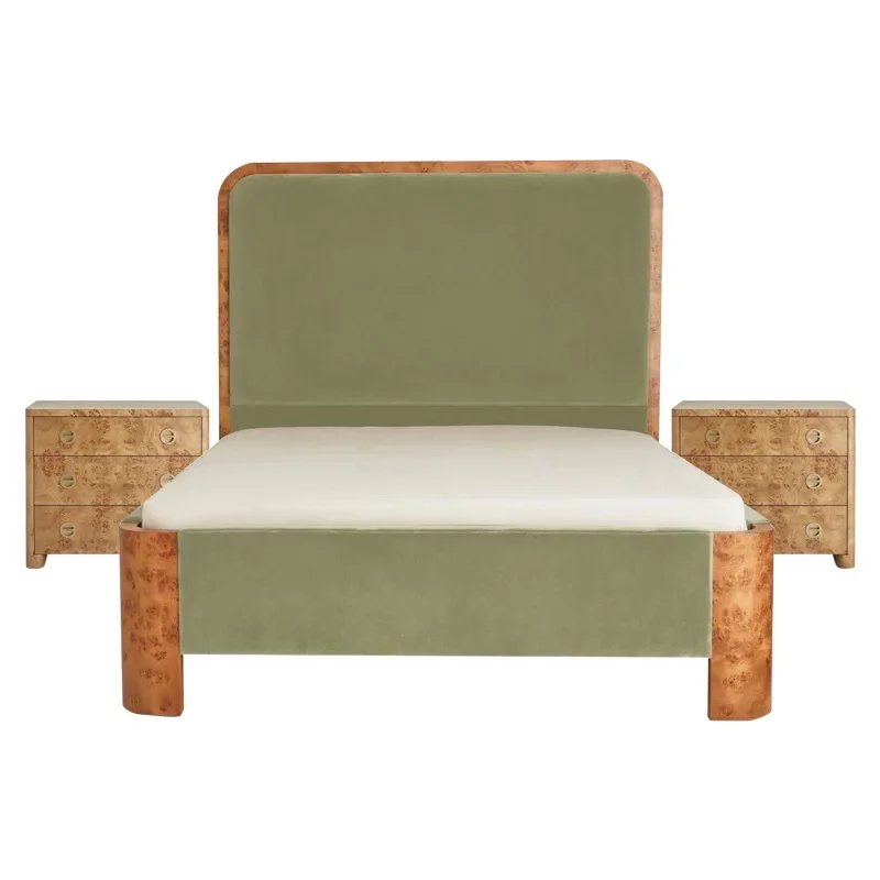 

Solid wood bed hotel villa master bedroom double bed