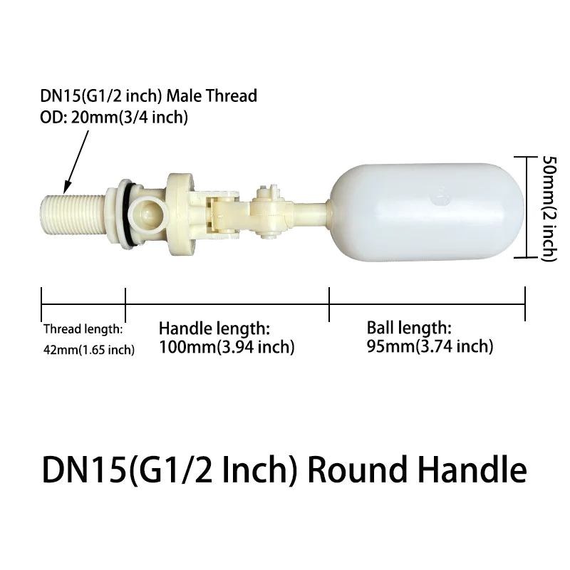 1pc Automatic Float Valve Water Level Controller G1/2 DN15 Thread Plastic For Raise Livestock Water Bowl Poultry Breeding Animal