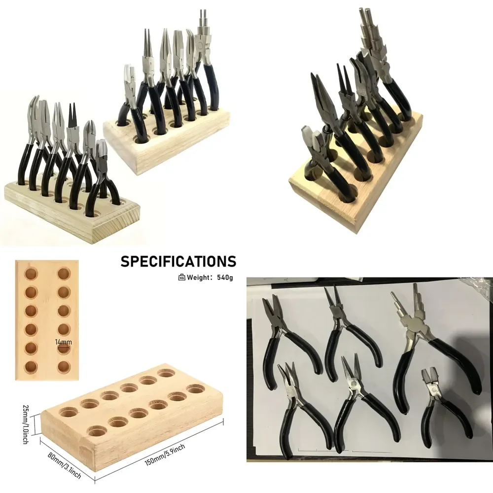 

Hot saleJewelry Making Tools Set Jewelry Pliers Set Jewelry Making Pliers Set with Wooden Stand Precision Hand Tool Kit for
