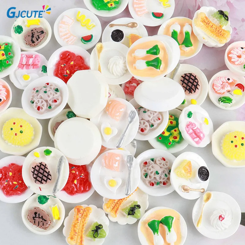 1PC Dollhouse Accessories Mini Dim Sum Platter DIY Miniature Landscape Fairy Garden Decor Pretend Food Ornaments