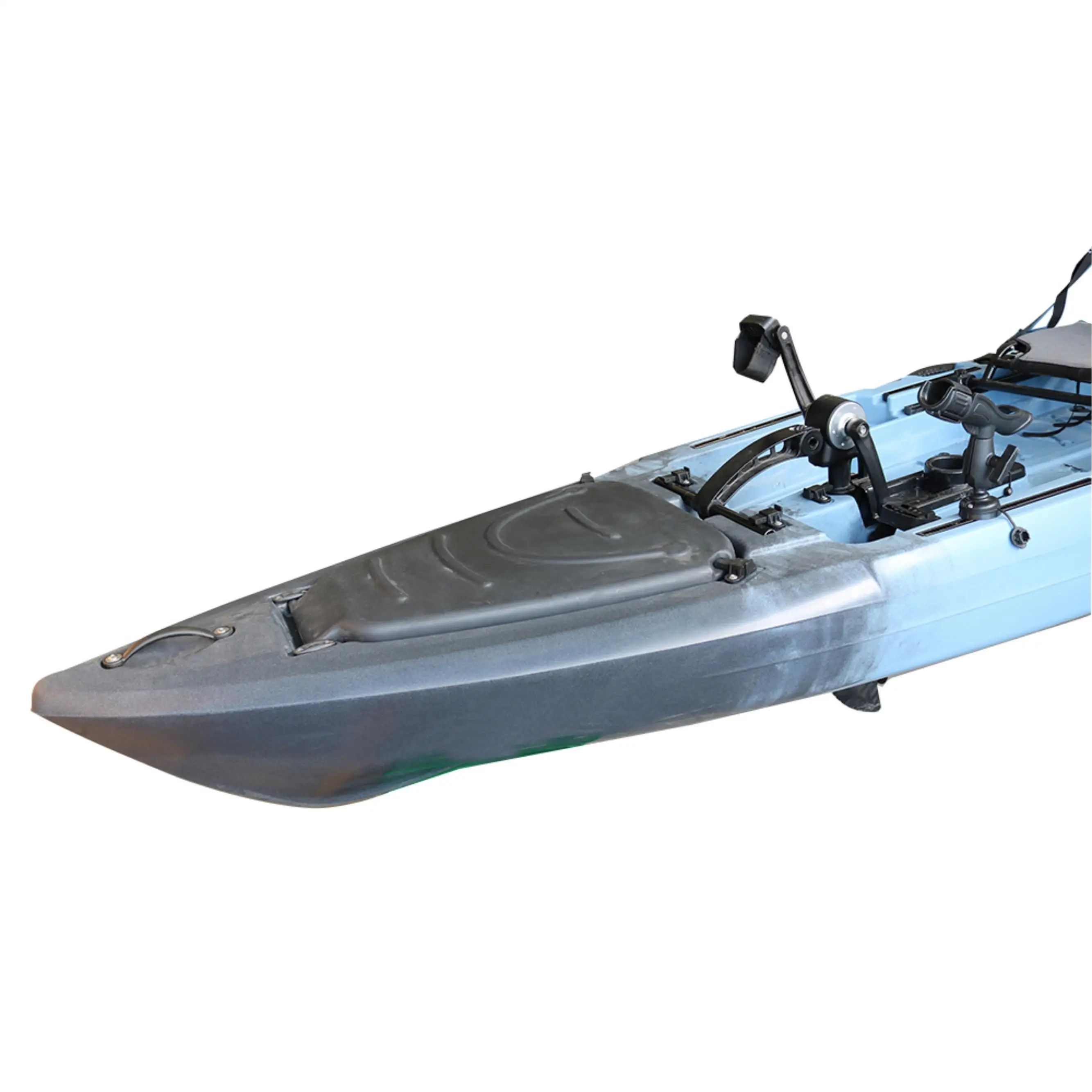 Kayak da pesca personale con sedile singolo da 13,6 piedi con pedale in plastica dura Kayak seduto sulla parte superiore