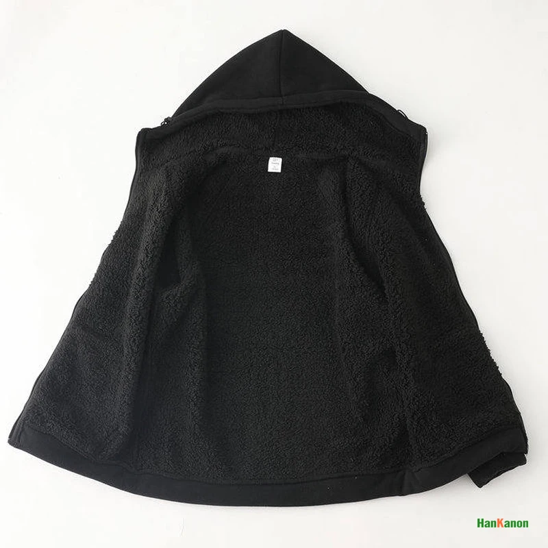 سترة بغطاء للرأس من الصوف سميكة على الوجهين للخريف/الشتاء - سترة خفيفة الوزن ودافئة سميكة ودافئة للجنسين #2