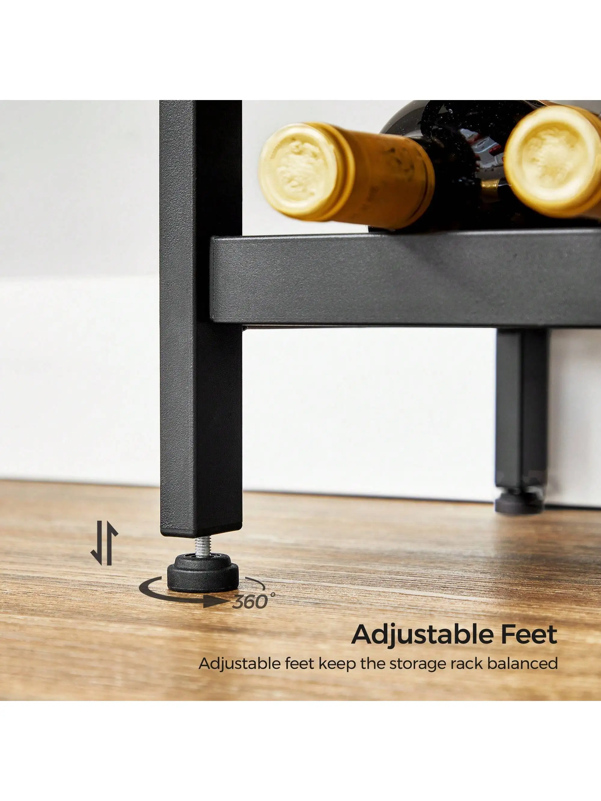 Portabottiglie VASAGLE: 20 bottiglie con portabicchieri, cantina, cucina, sala da pranzo, stile industriale, 50x32x100 cm