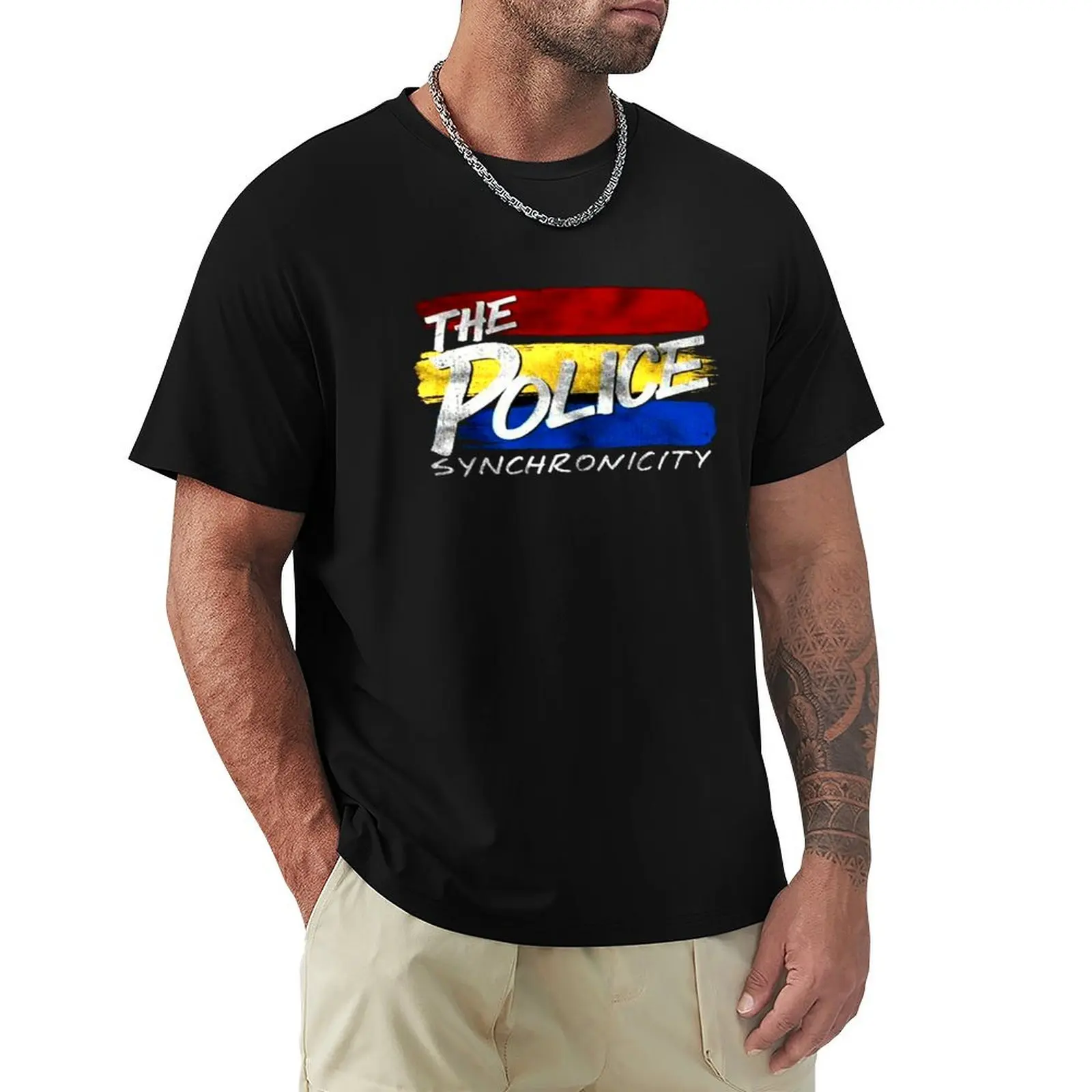 the police synchronicity album new logo T-Shirt Anti-Fade Casual Tee Shirt