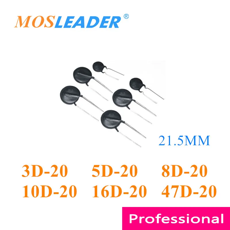 Mosleader 200 Uds termistor NTC 3D-20 5D-20 8D-20 10D-20 16D-20 47D-20 21,5 MM 3D20 5D20 8D20 10D20 16D20 47D20 chino