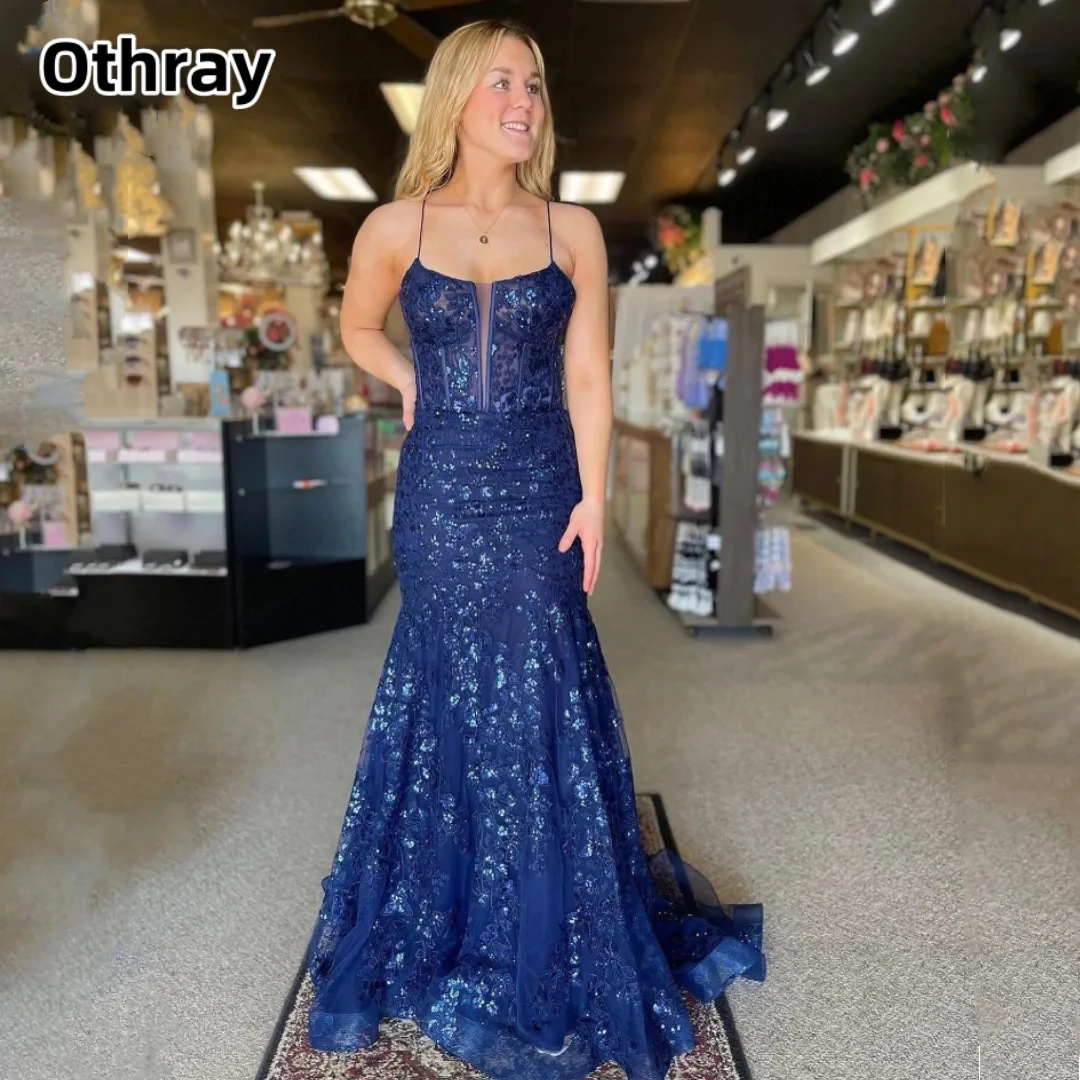 

Othray Prom Dresses Lace Mermaid Luxury Glitter Tulle Long Evening Dresses Princess Graduation Party Dresses Custom Dress