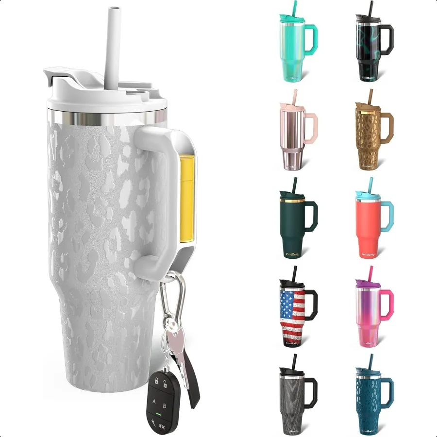 

Thicc Buddy 40 oz Stainl Steel Vacuum Insulated Tumbler with Lid and Straw for Water Travel Mug Cupholder Friendly Gifts for Wo