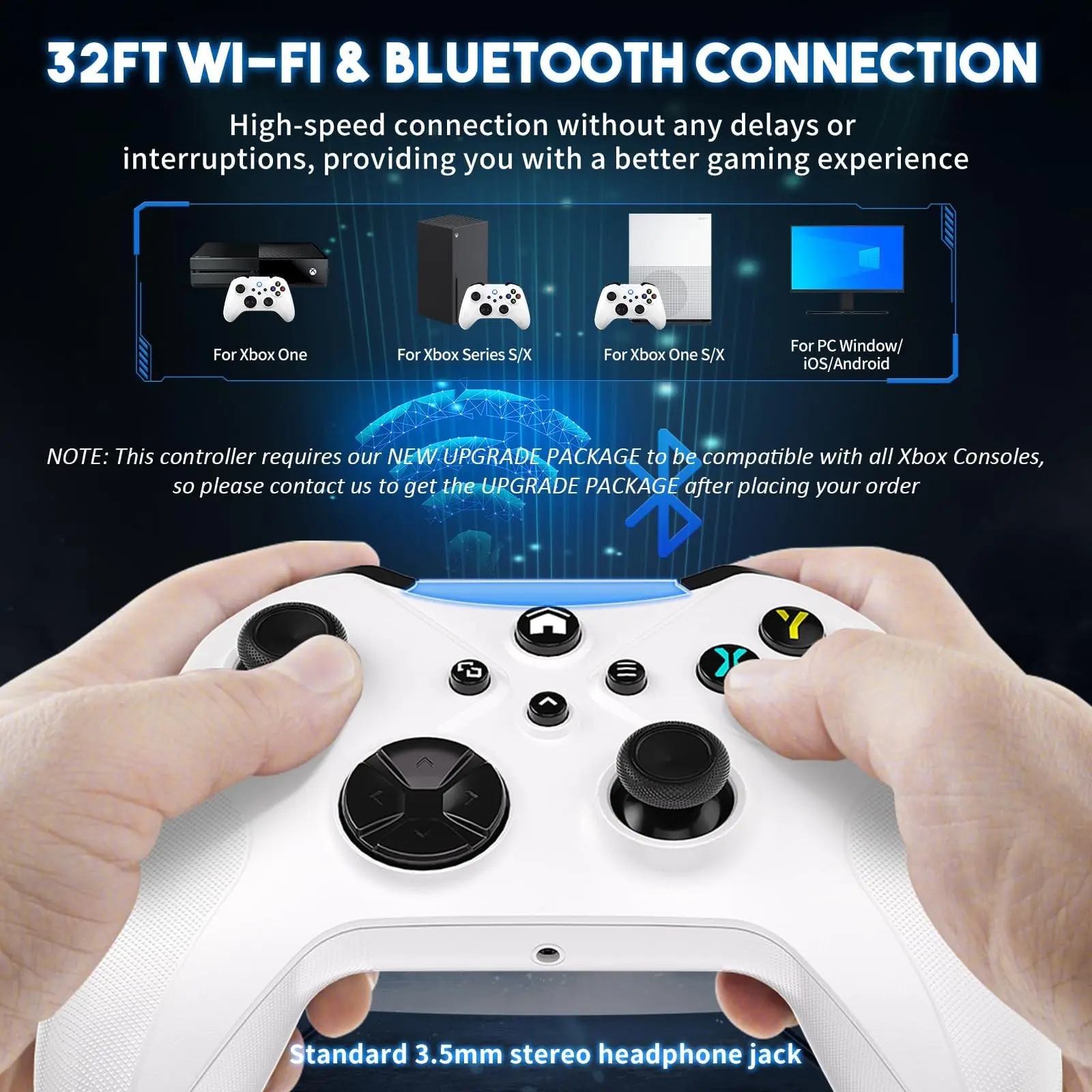 Controller for Xbox Series X/S/Xbox One/S/Android/PC/Steam Wireless Joystick with Dual Vibration Macro Turbo Gaming Gamepads