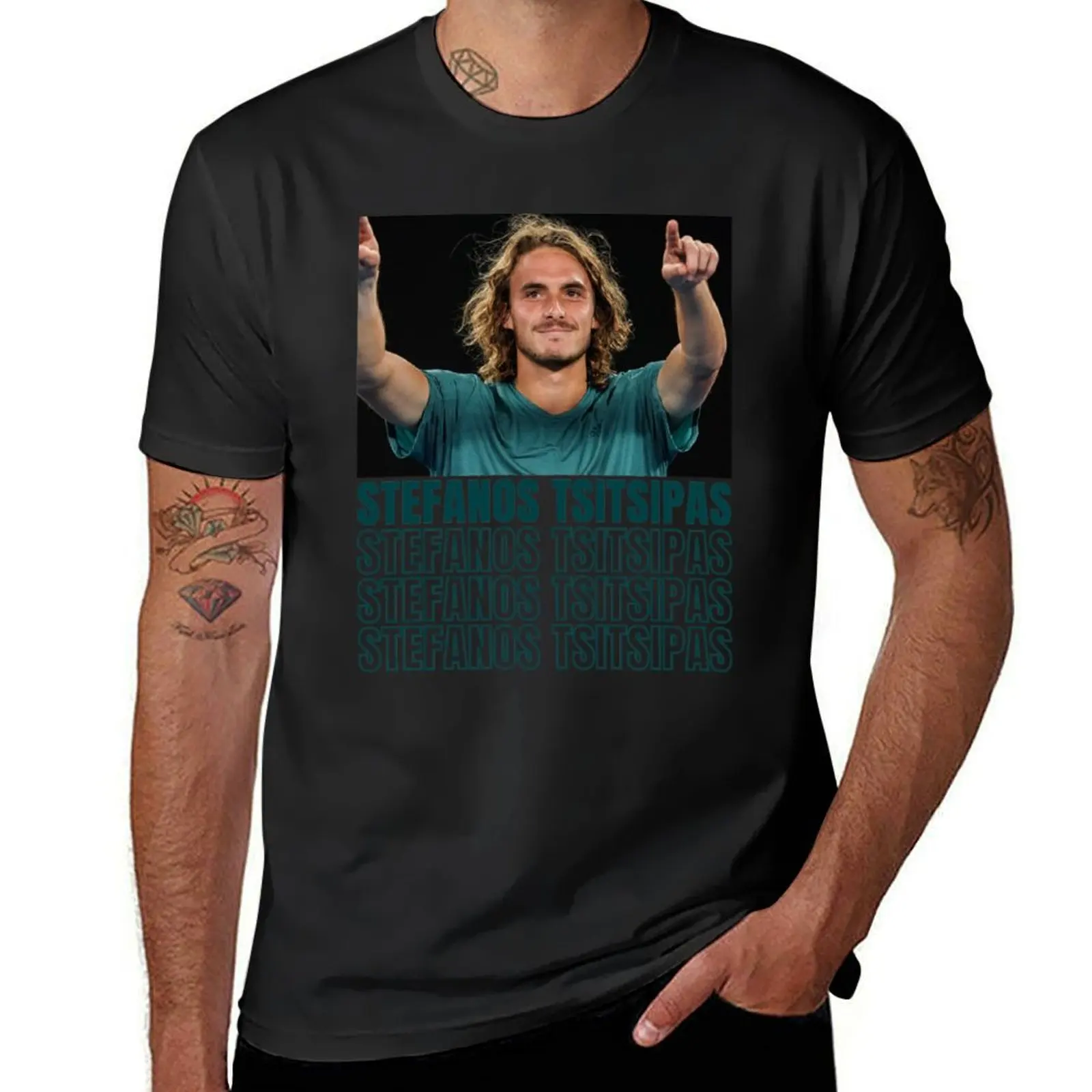 Stefanos Tsitsipas (5) T-Shirt sports fans heavyweights plus size tops kawaii clothes mens big and tall t shirts