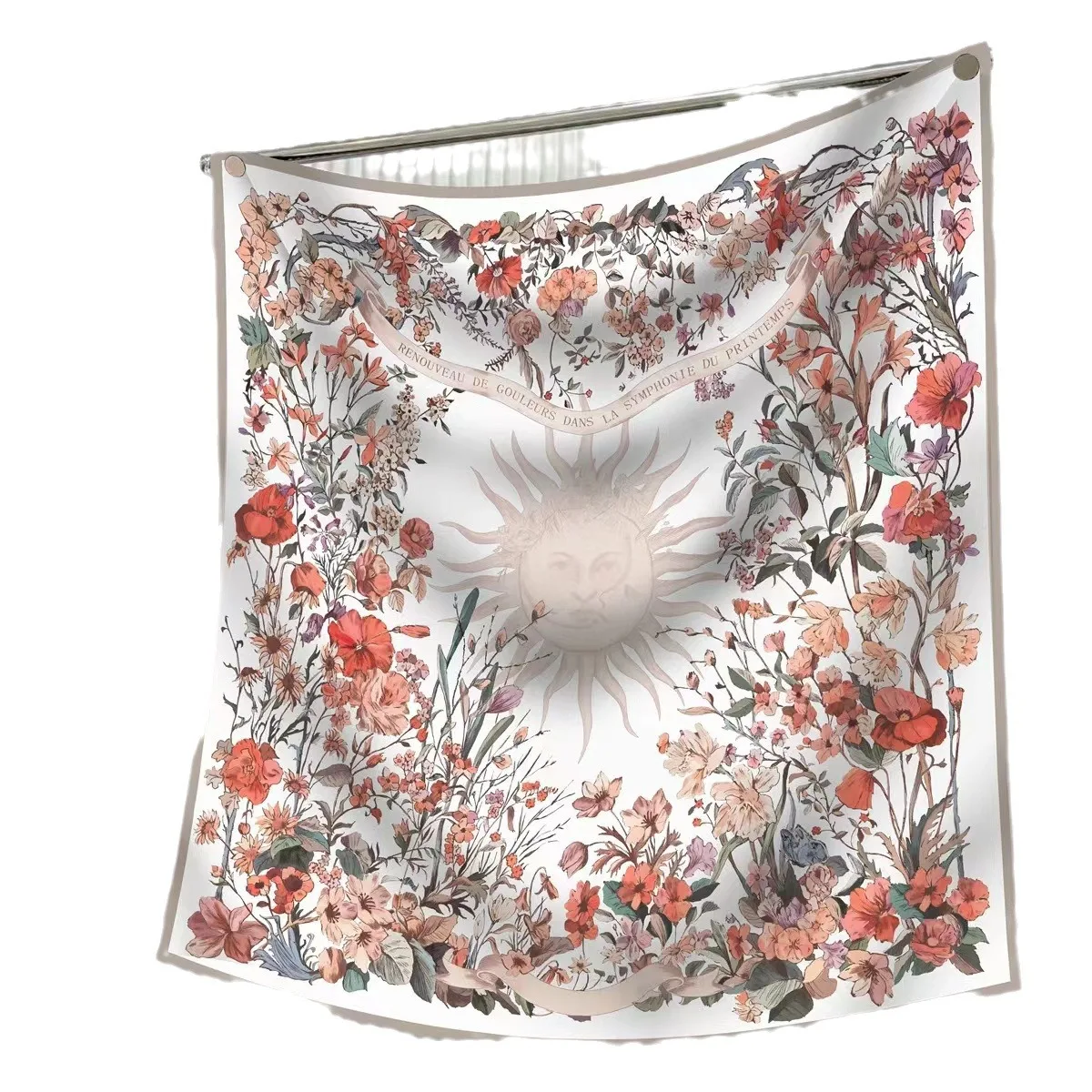 90x90 سنتيمتر حك وشاح من الساتان ، وشاح مربع كبير ، شال طباعة الأزهار ، التفاف المرأة الحماية من الشمس ، وشاح الرأس متعدد الاستخدامات