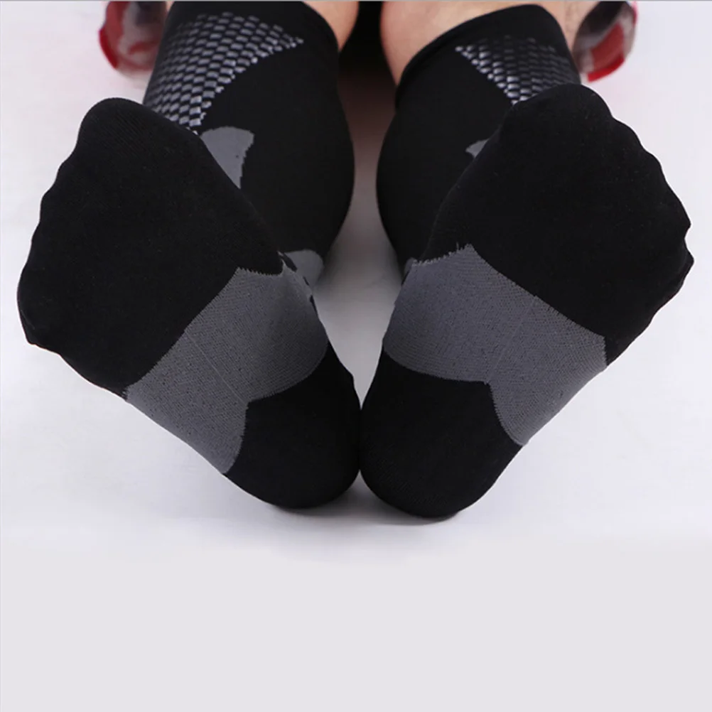 

2Pairs Compression Socks Knee High Nylon Non-Binding Anti Skid for Men Women Relieve Calf Fatigue Running Sports Exercise Black
