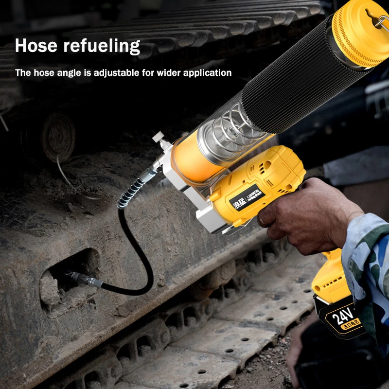 Electric Grease Gun 24V Fully automatic lithium battery Spray Gun High pressure excavator Lubricating Oil Refueling Tool