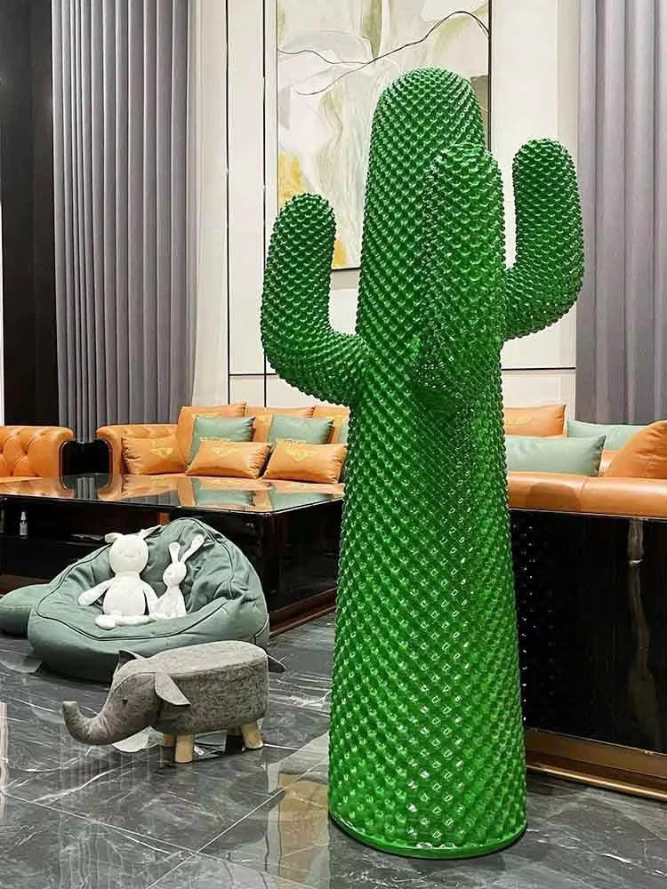 Home Decor Cactus Sculpture Floor Decoration Plant Statue Ornaments Nordic Room Decor Creative Clothes Hanger Housewarming Gifts