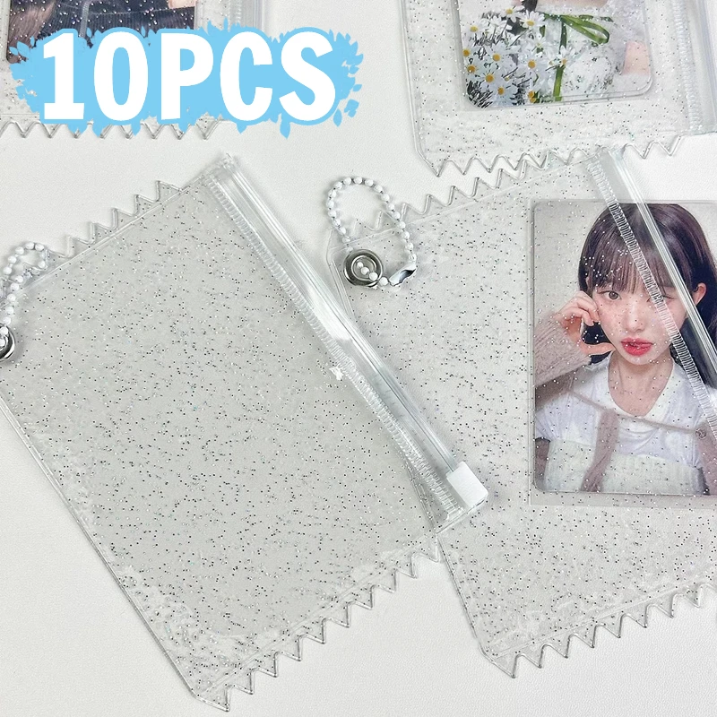 

1/5/10Pcs Clear Shining Card Sleeve Protector Kpop Idol Photo Card Holder Zipper Bag Case HD Photcard Supplies Cover Decoration