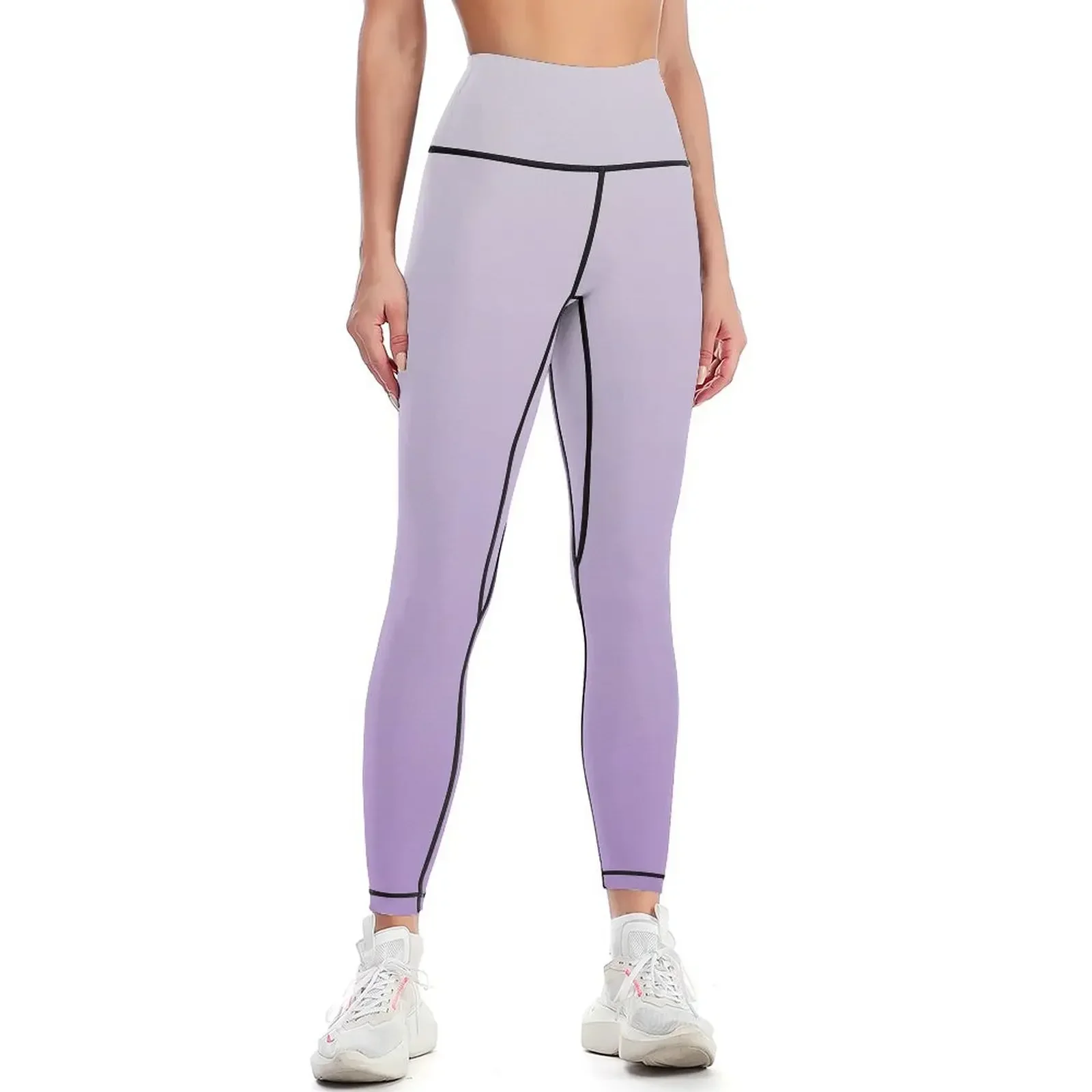 

Purple and White Lavender Faded Ombre Leggings for girls trousers sportswear for gym gym top Womens Leggings
