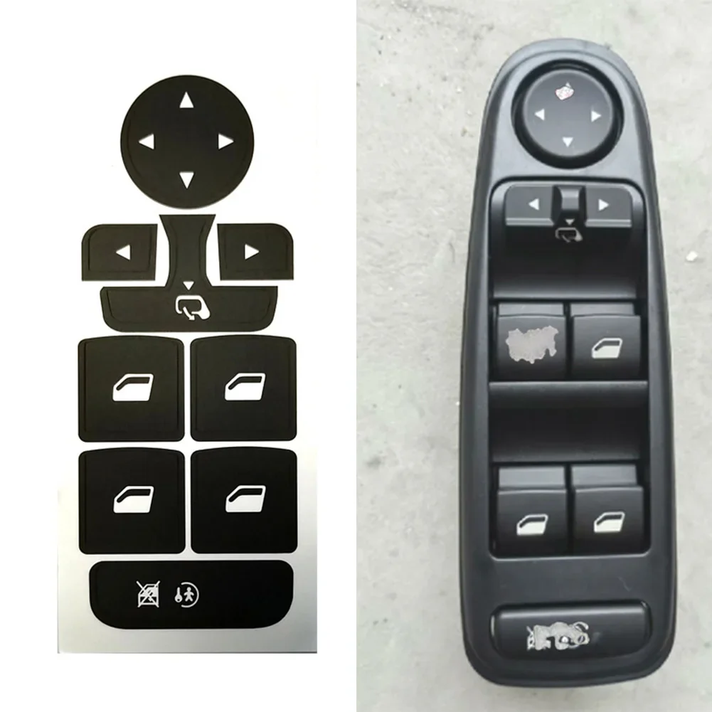 Black  Button Repair Sticker For Window Control Panel For C4 For Grand For Picasso Window Button Repair Sticker Auto Parts