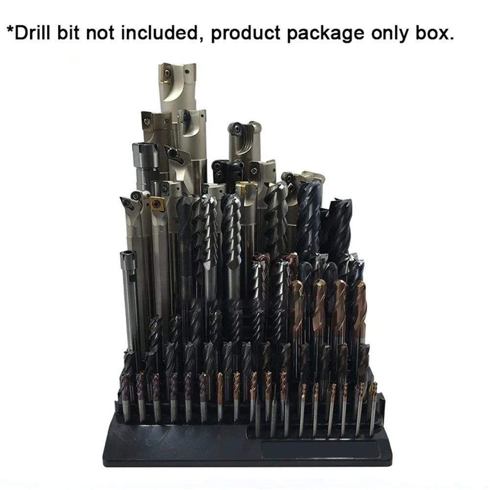 Milling Cutter Storage Box Drill Bit Storage Box Drill Holder Organizer Case Plastic Black 220*200*70mm POWER Tool Organizers