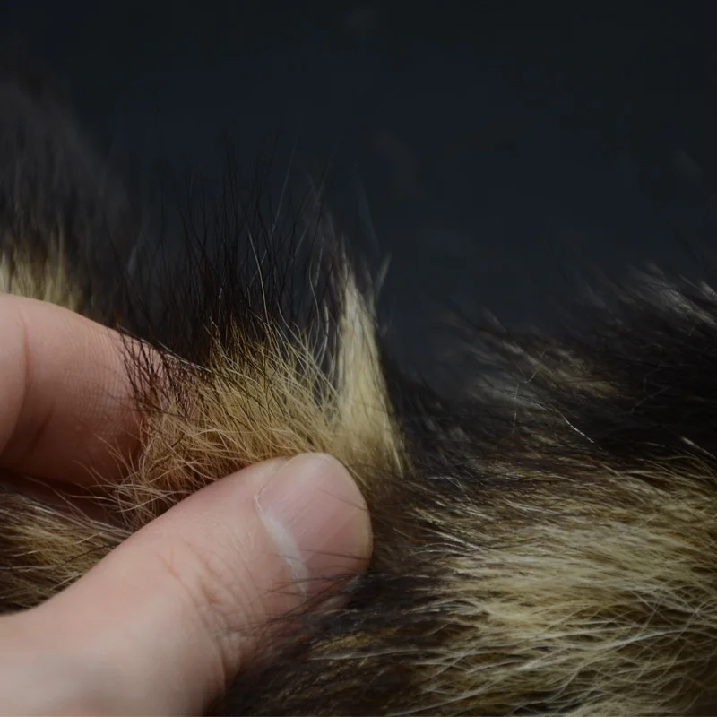 CONTEMPLATOR 2pcs Fly Tying Raccoon Mask&Tail Fur For Tying Bass Saltwater Trout Flies Streamer Salmon Tailing Winging Materials