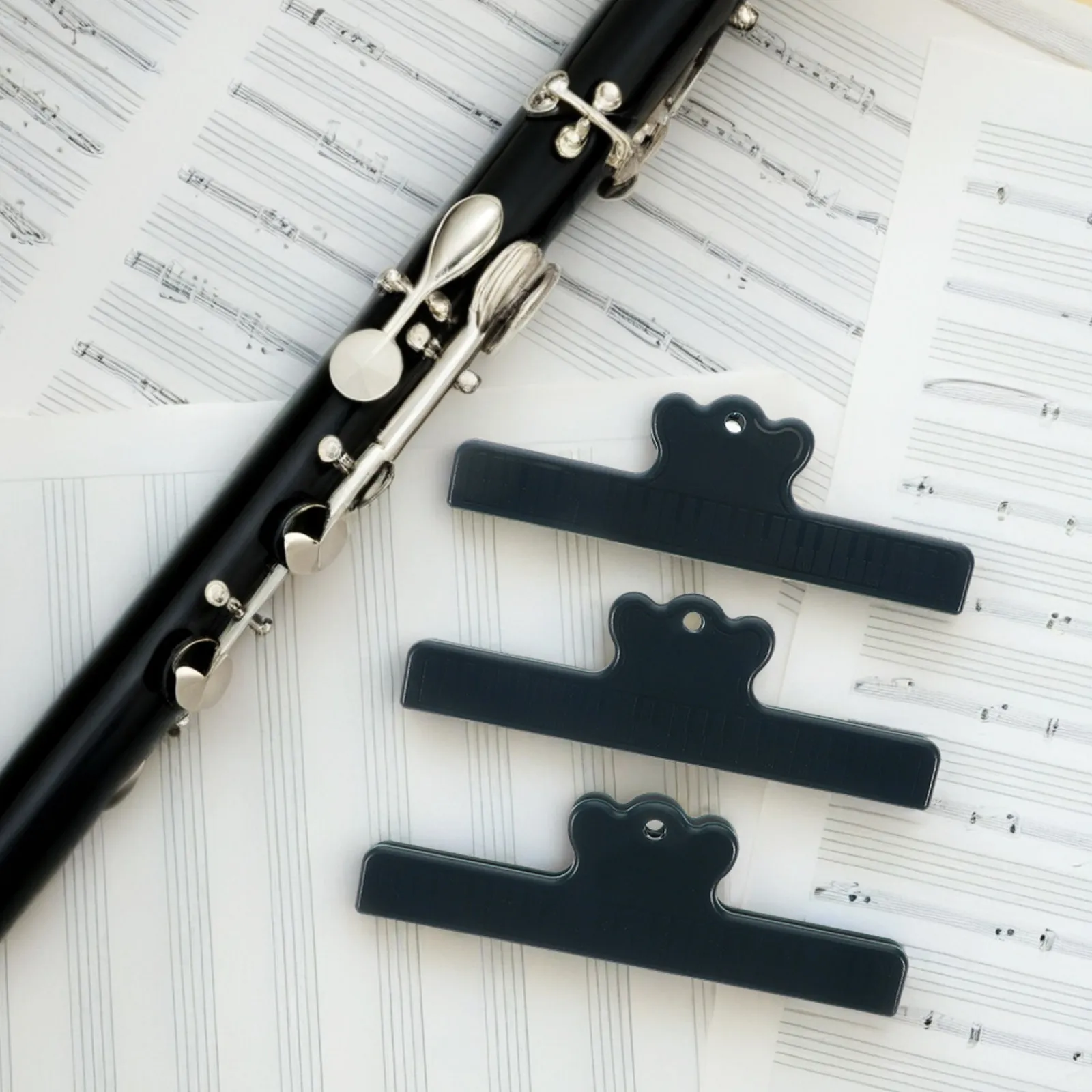 3Pcs Thickened Oversized Sheet Music Holder Clip Dark Green Piano Music Score Clip Universal Page Holder for Musicians Practice