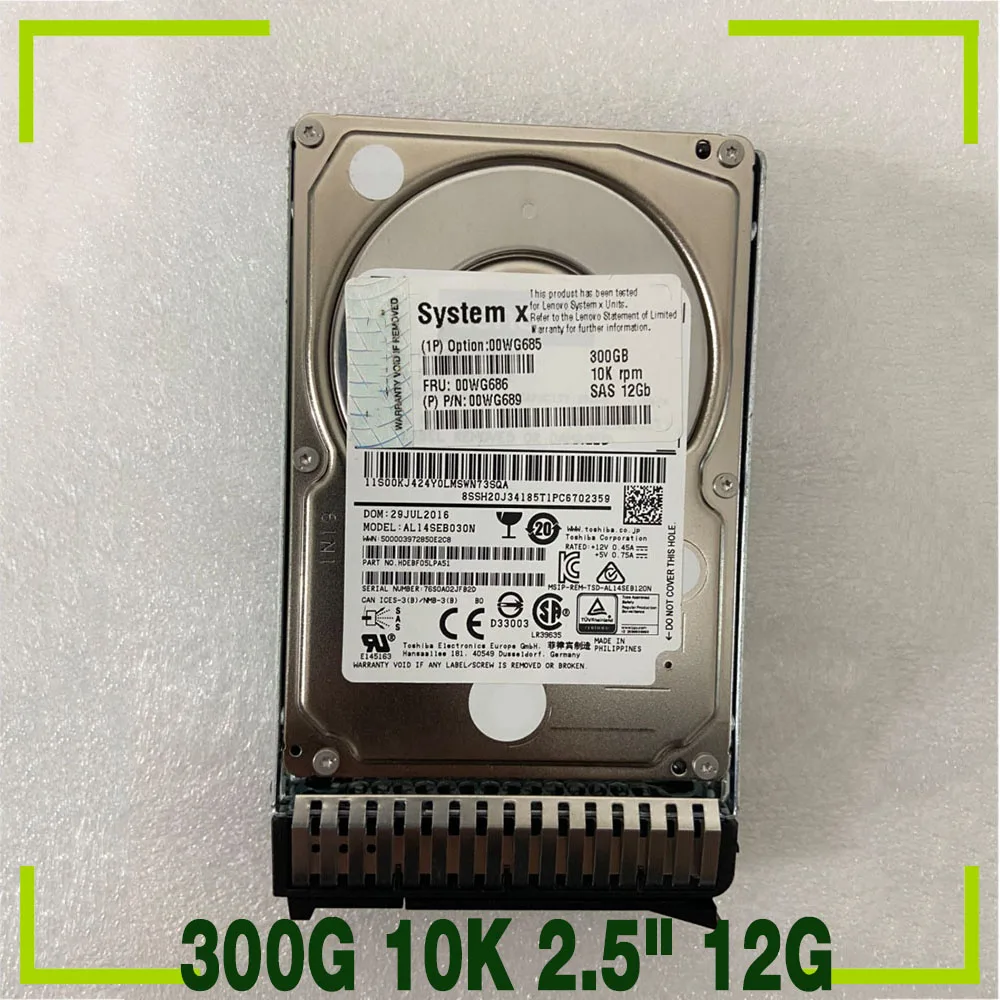 

300GB For Lenovo Server Hard Disk 00WG686 00WG689 300G 10K SAS 2.5" 12G