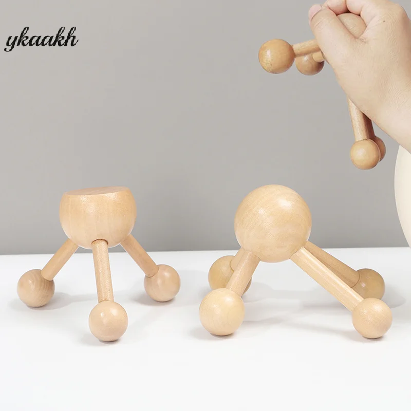 

1 Pcs Neck Back 3/4-Leg Massage Roller Wooden Head Scalp Massager Octopus Claws Relax SPA Tools For Hair Growth Stress Relief