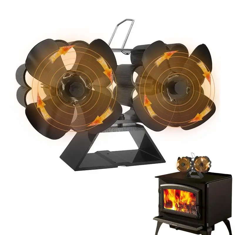 Fireplace Fan 8 Blade Auto Start Heat Fan For Fireplace No Battery Required Wood Stove Fan Heat Powered For Wood Burning Stove