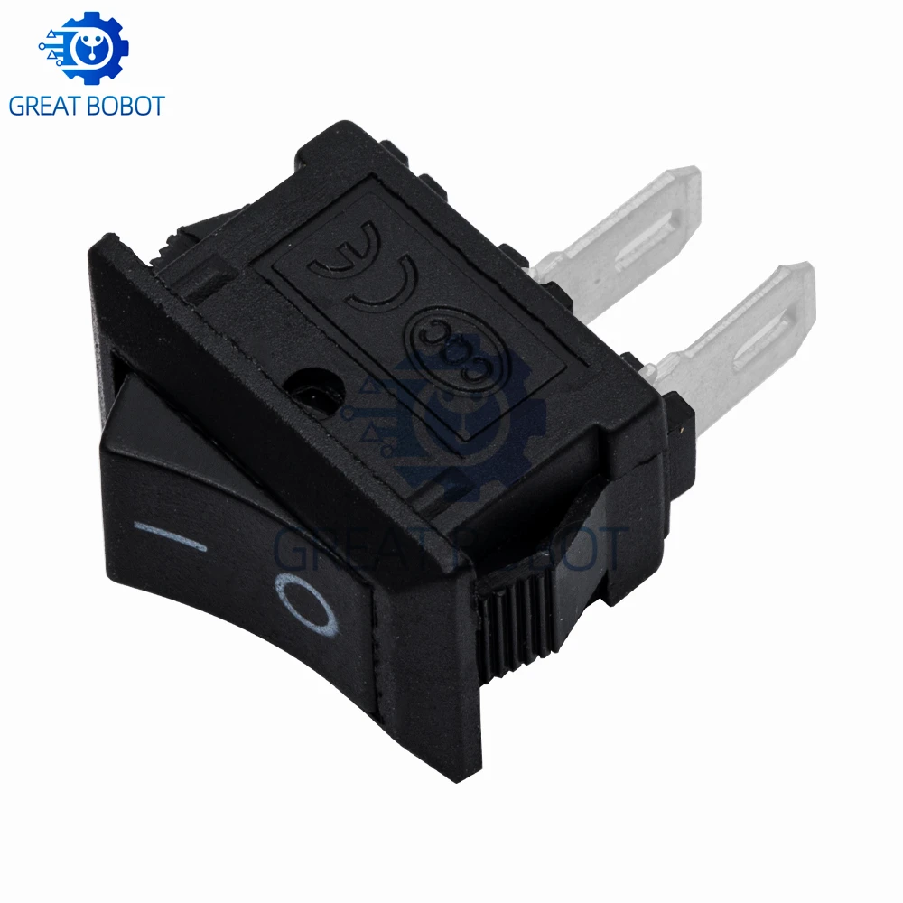 DIY Auto & Household Switch Kit - 10PCS KCD11 10×15mm SPST 2-Pin Boat Rocker Switch (3A/250V)