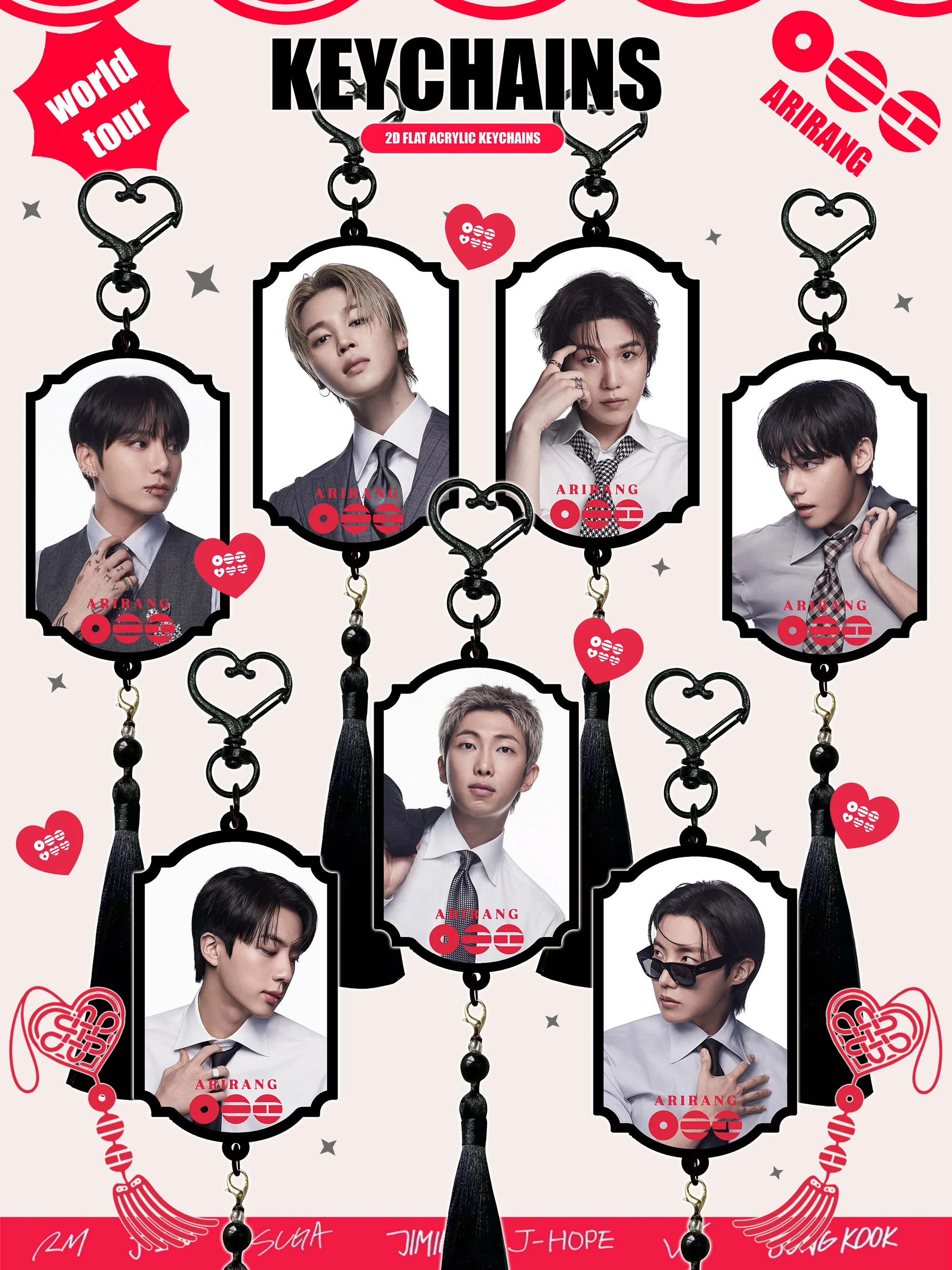 Anime Themed Merchandise - سلسلة مفاتيح B/Ts Ot7، سلسلة مفاتيح