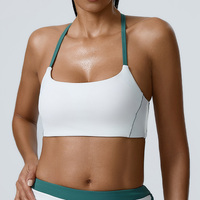 JUREN Sports Underwear Women Yoga Bra Breathable Shock Proof Gym Workout Fitness Push Up Top Running Active Vest Backless Bra