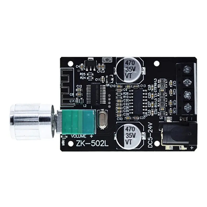 Y01A ZK-502L MINI DC 5-24V 50Wx2 Bluetooth 5.0 Wireless Audio Digital Power Amplifier Stereo Board Bluetooth Amp Amplificador