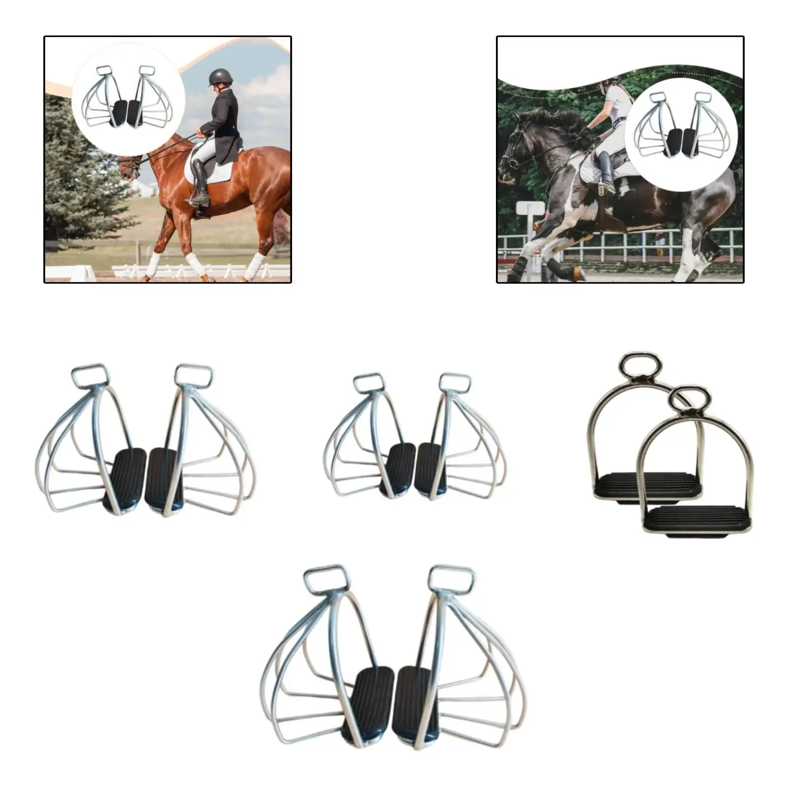 馬用鐙　ステンレス製　滑り止め　乗馬安全アクセサリー　馬のトレイルやトレーニング用