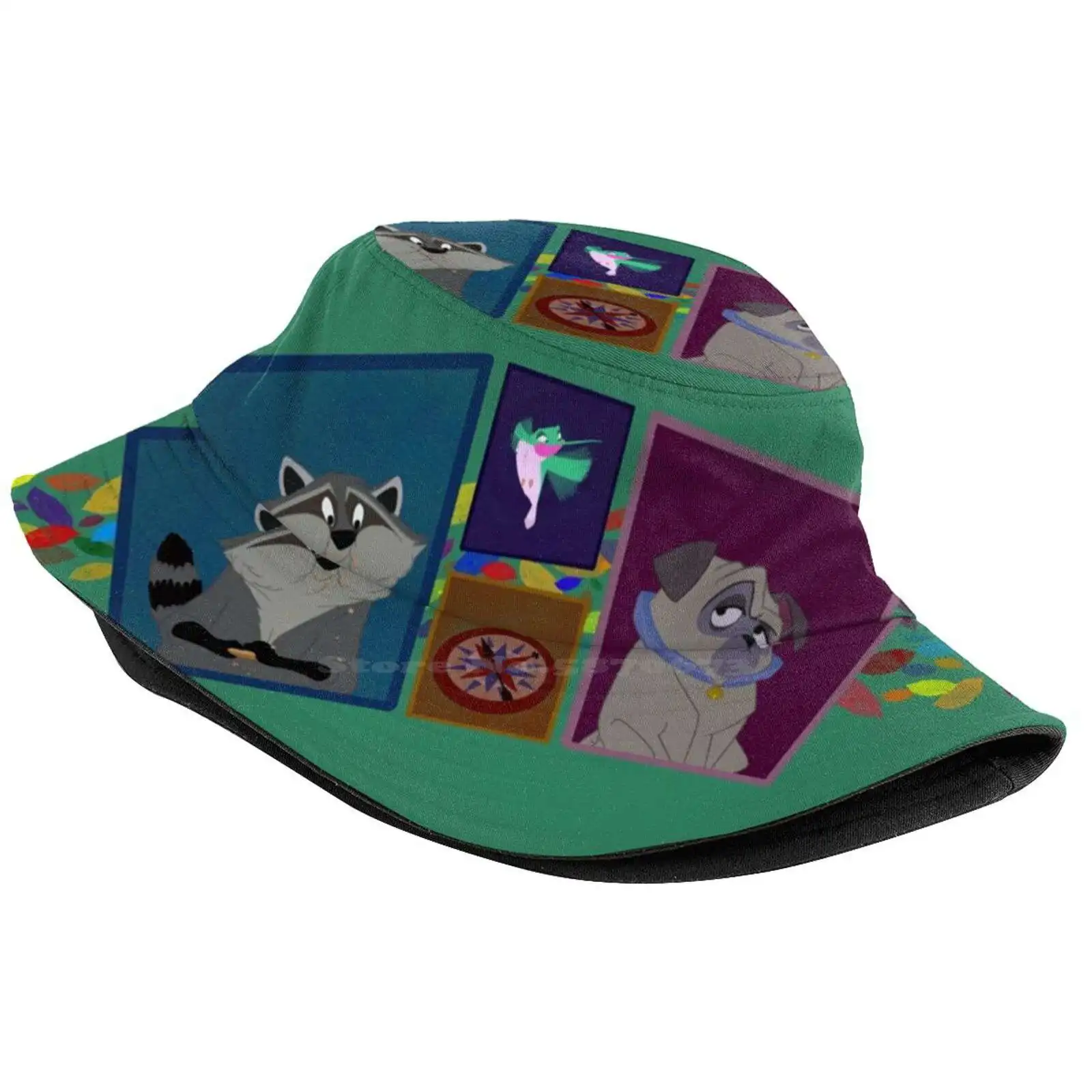 Colours Of The Wind And Friends Sun Cap Fisherman Hat Bucket Hats Pocahontas Meeko Flit Percy Colours Of The Wind Compass