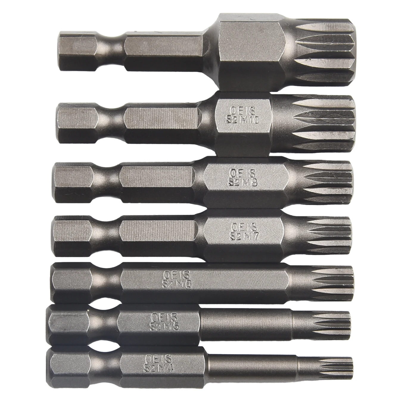 7Pcs Set 50mm 12 Point Torx Screwdriver Bit 6.35mm Hex Shank Magnetic M4-M-12 Alloy Steel Torx Screwdriver Bit