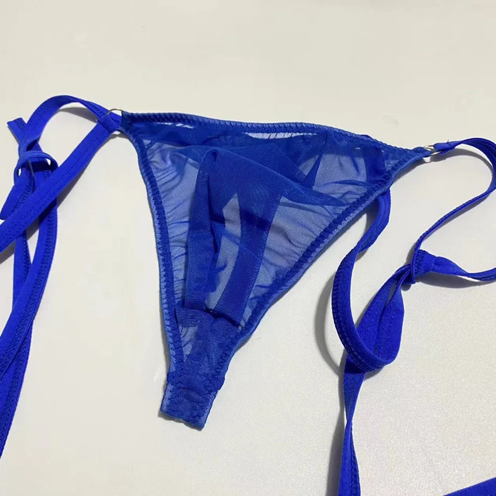 

Mens Sexy Briefs Mesh See-through Pouch Panties G-string Underwear Lace Up Thong Elephant Nose JJ Sleeve Erotic Brief