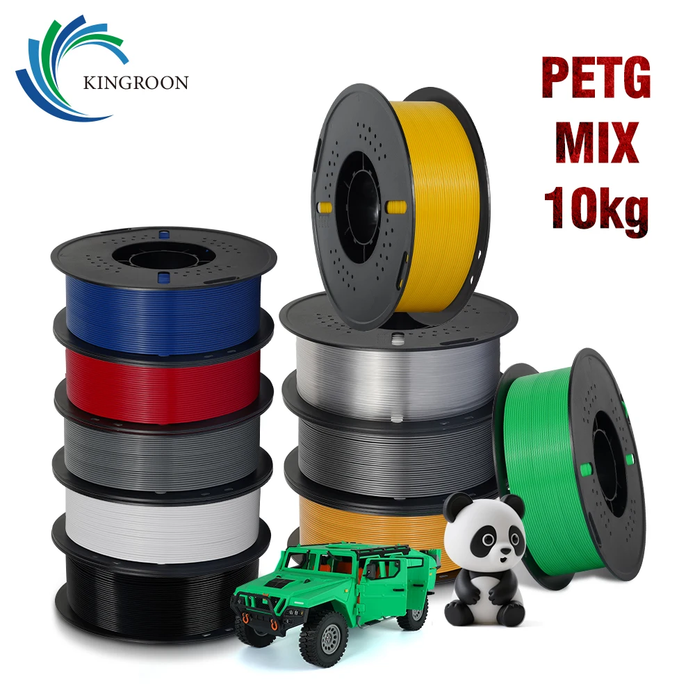 

KINGROON 10KG 5KG PETG Filament 1.75mm No Bubble Spool 1KG 3D Printer Filament for 3D Printer