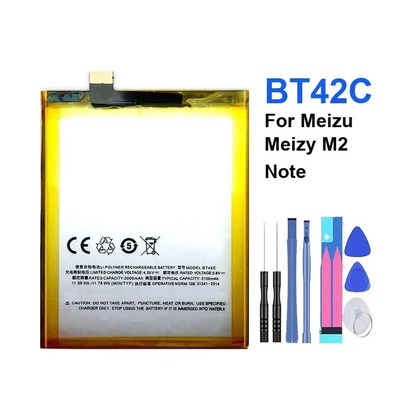 

Portable BT42C For Meizu Meizy M2 Note Mobile Phone Battery 3100Mah