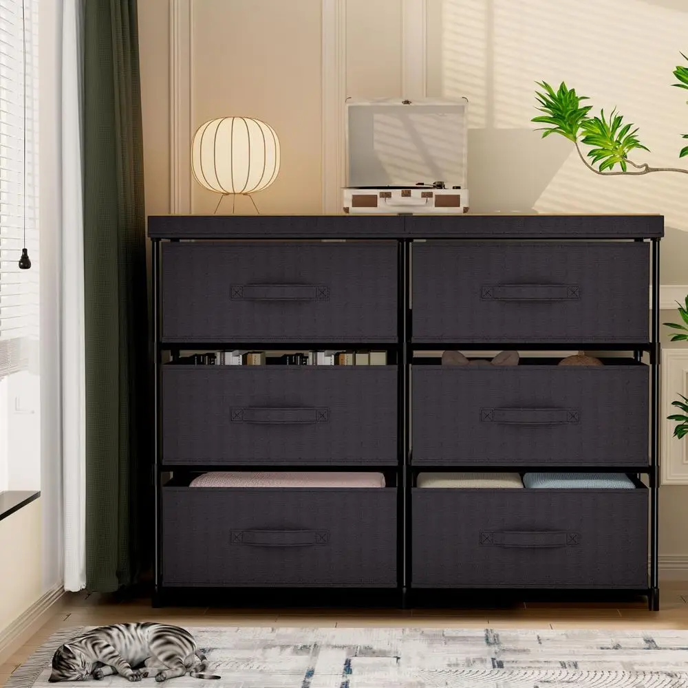 

Drer with 6 abric Der Stand Desktop Sturdy Metal Plastic Support Tube Cube Storage Cabinet or Bedroom Organization Dorm ront Hal