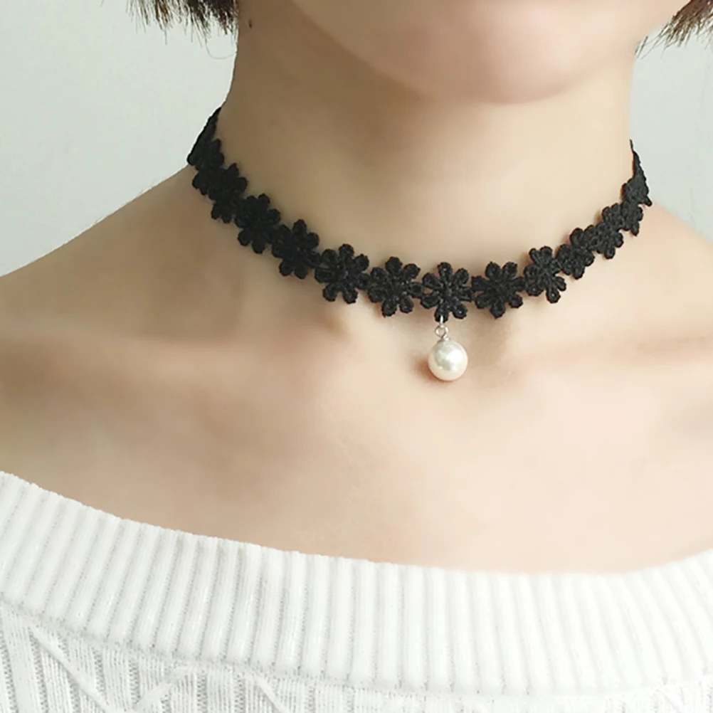 

Adjustable Vintage Necklace Harajuku Style Lace Collar Chain For Women Girls Fashion Elegant Wedding Black Women Necklace Chic