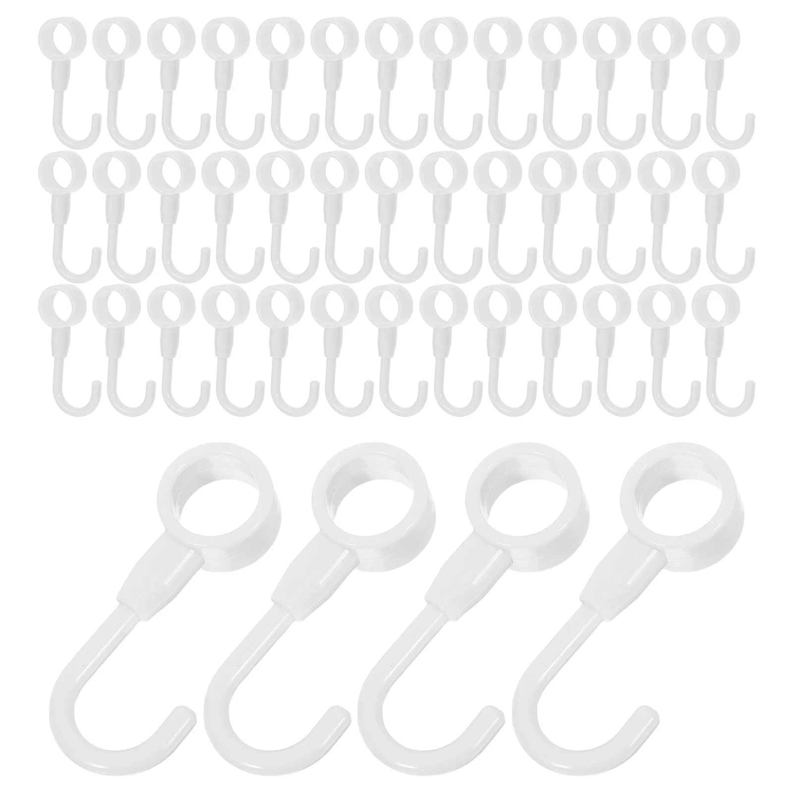

50pcs Hooks For Microwave Oven Tube Rack Windproof Hanger Storage Organizer Round Tube Home Kitchen Utility Hook Mounting Clip