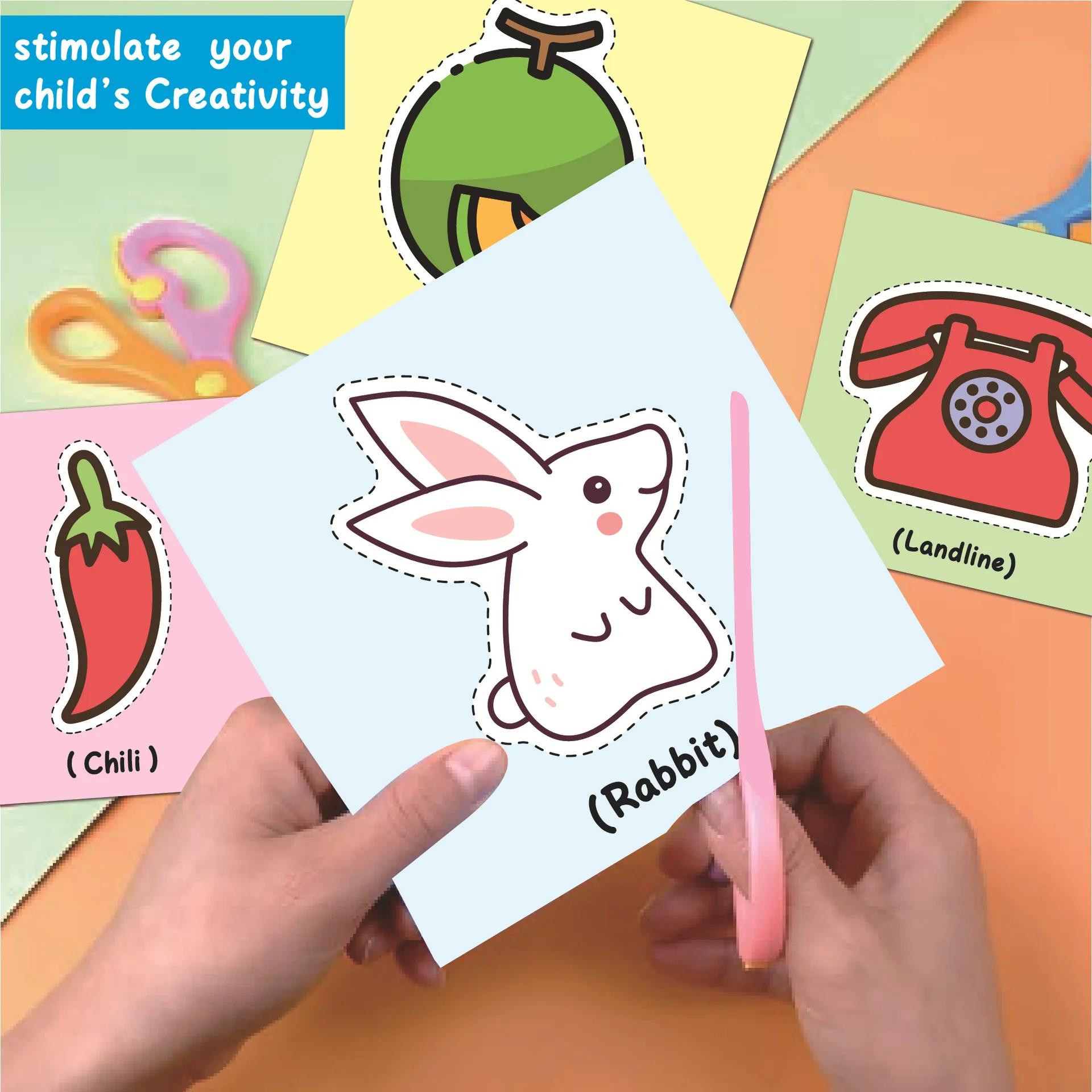 Zestaw do wycinania papieru dla dzieci Zabawne kolorowe kreskówki DIY Ręcznie robione materiały Przedszkole Wczesna edukacja Ręcznie robione zabawki do wycinania papieru