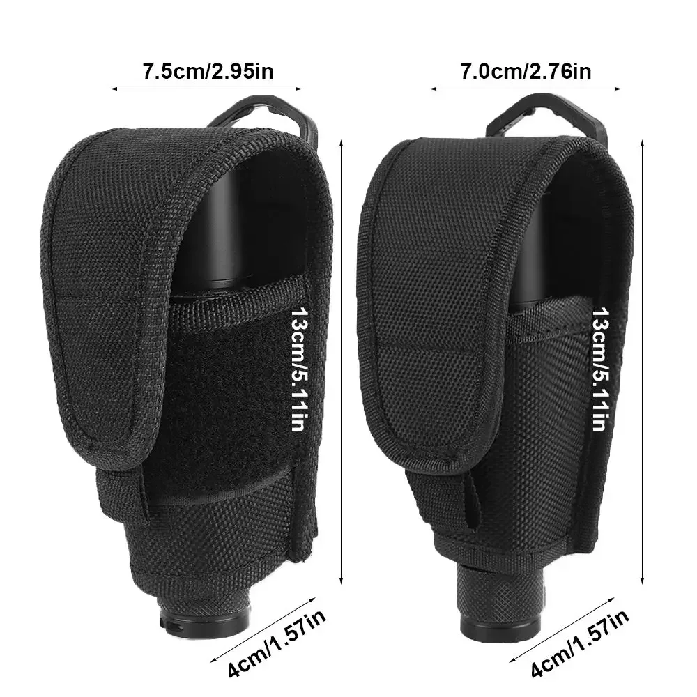 Tactical Molle Flashlight Pouch Holster Protable LED Torch Cover Case EDC Tool Holder Pocket Outdoor Camping Accessories