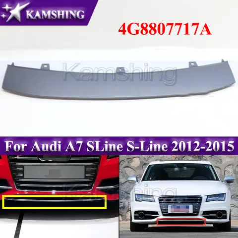 캄싱 4G 8807717 Audi A7 SLine S-Line 2012-2015 하부 디퓨저 립용 앞 범퍼 하부 스포일러