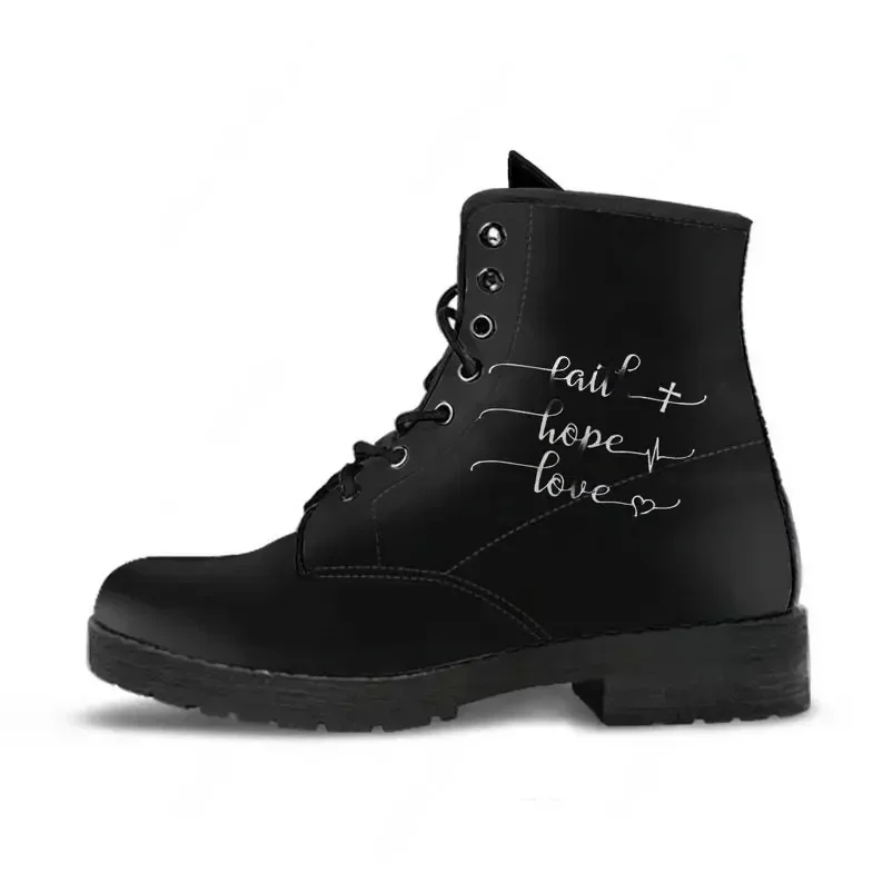 

Faith Leather Boots / Faith Handcrafted Custom Print Boots / Faith Men's Women's Winter Boots