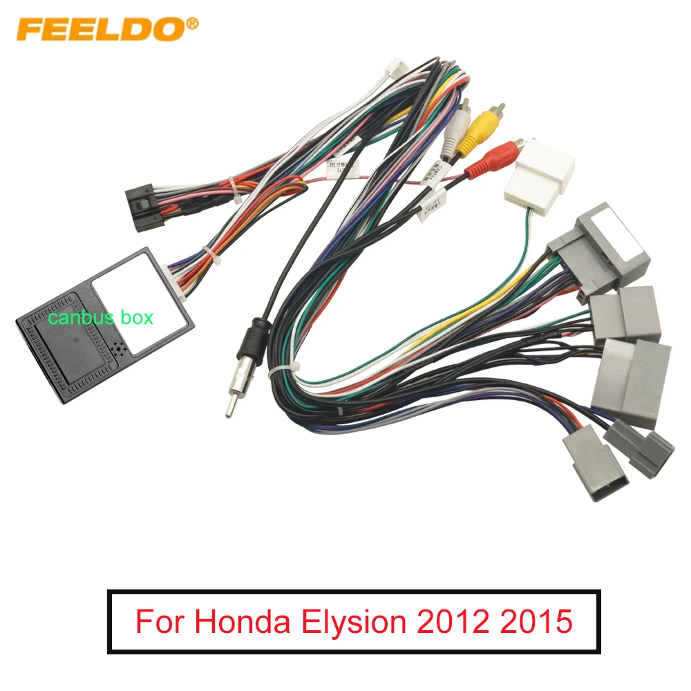 

FEELDO Car Audio 16pin Wiring Harness Wire cable For Honda Elysion 2012/2015 Stereo Installation Wire Adapter