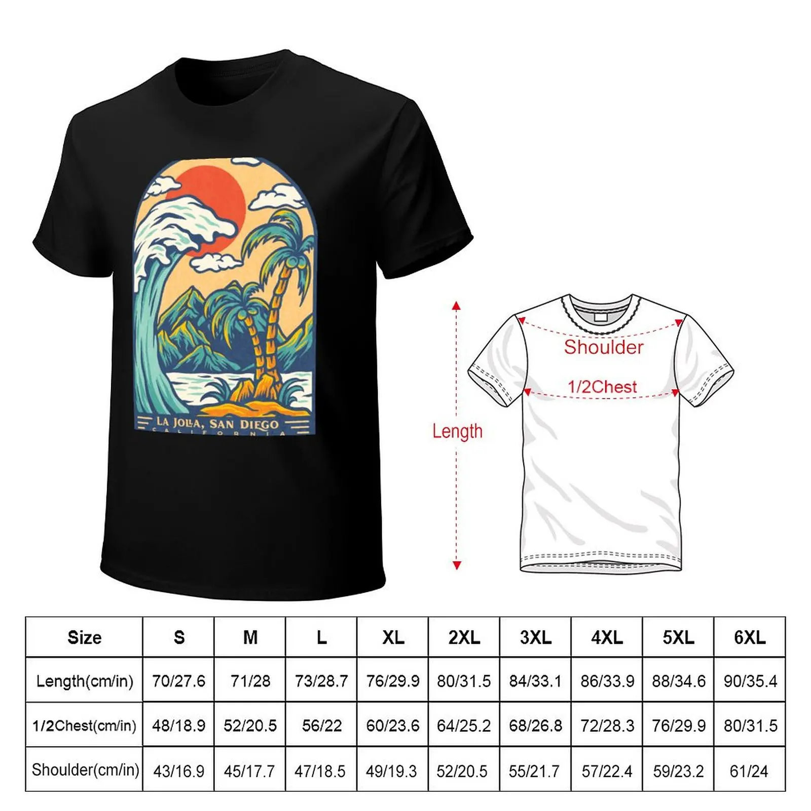 La Jolla San Diego Palm Sun T-Shirt graphic t shirts for man T-Shirt