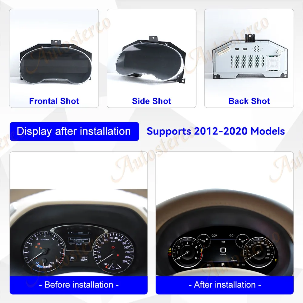 ZWNAV Upgrade For Nissan Pathfinder 2012-2020 Digital Cluster LCD Dashboard Auto Speedometer Car Linux System Accessories