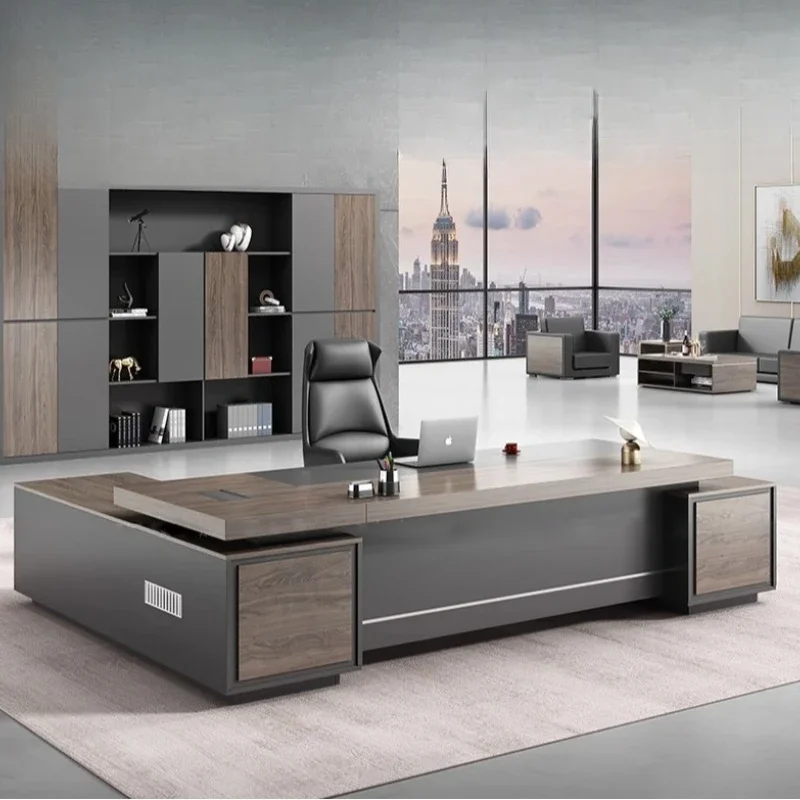 #￥L Shaped Office Desk Corner Bedroom Home Furniture Computer Room Gaming Organizer Executive Side Office Desktop Furniture