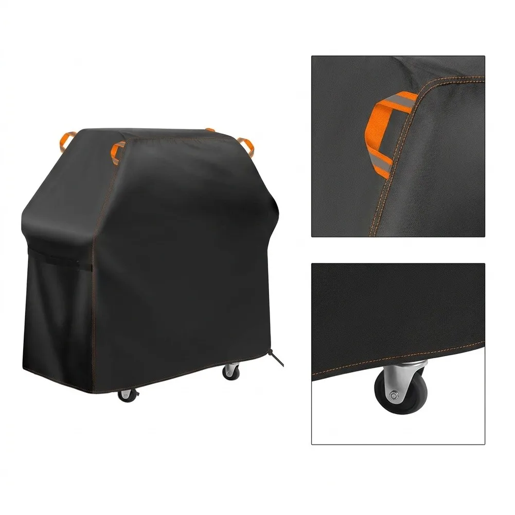 Grill Cover 22 x 28 x 5 in Black Oxford Fabric Windproof for BBQ Grills Fire Pits Outdoor Furniture Protection